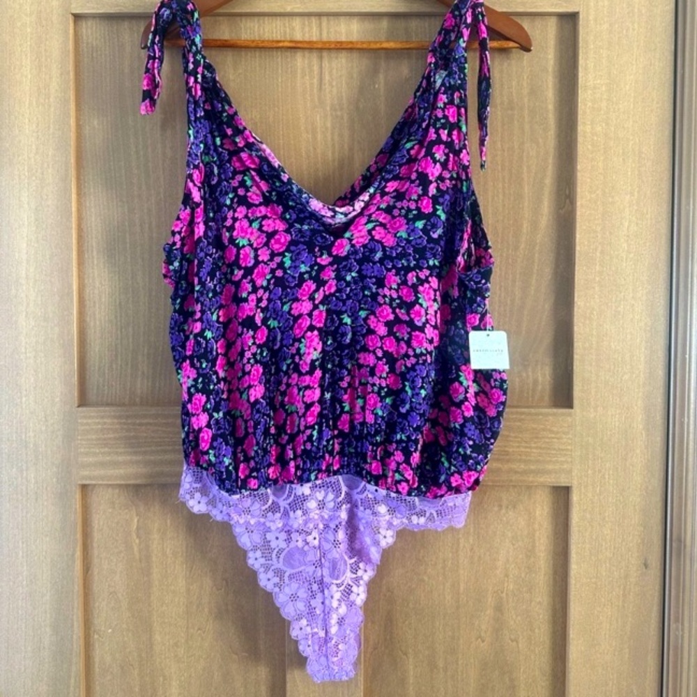 Free People Intimately Bare it All Floral Bodysuit XS NWT